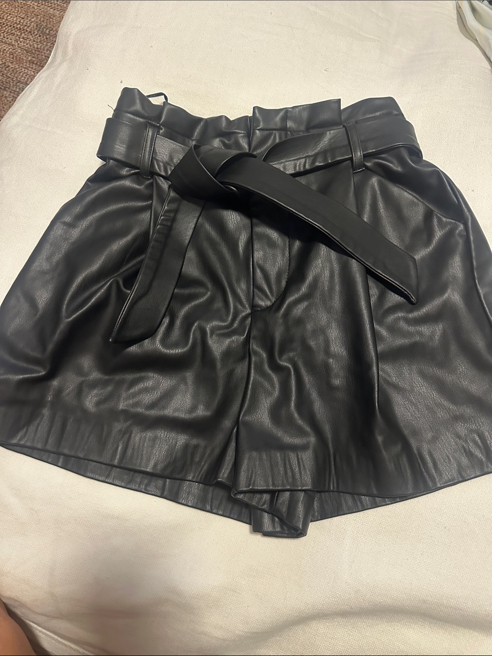 Zara Pleather Shorts XS Black